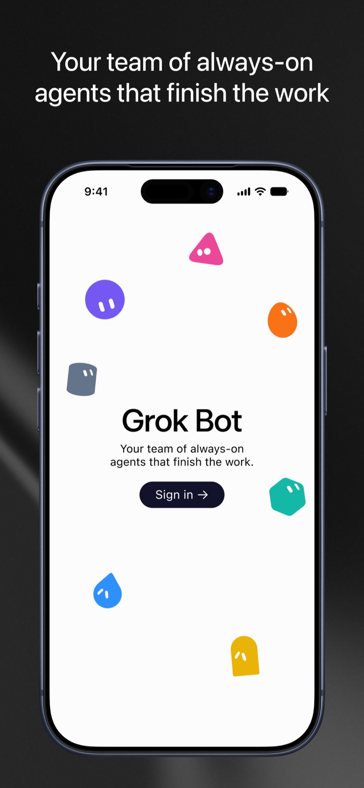 phone Official Grok Bot mobile sign-in product image